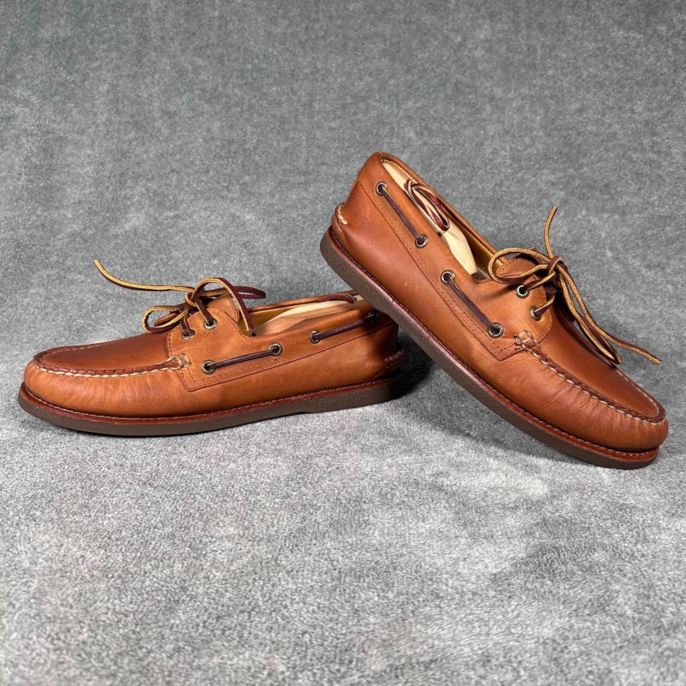 Sperry Gold Cup Authentic Original Boat Shoes Tan Leather Mens 8.5 W STS12428 - Picture 9 of 14
